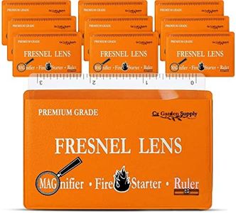 Fresnel Lens 4X Magnifier Pocket Wallet Credit Card Size • Ruler - Unbreakable Plastic (10 Pack Ruler/Magnifier - Orange)