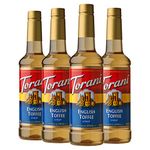 Torani English Toffee Syrup Bottle, 4 x 750 ml