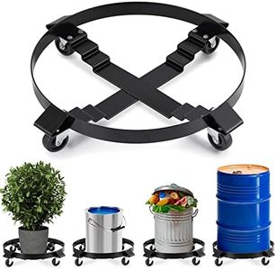 Multi Purpose Drum Dolly 55 Gallon and 30 Gallon 24 Inch Plant Stand with Wheels Swivel Casters Wheel Steel Frame Dolly Non Tipping Hand Truck Capacity 1000 Pound Barrel Dollies Black