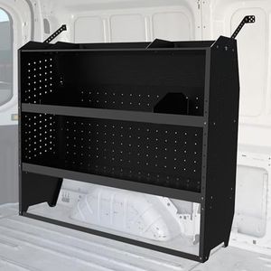 MELIPRON Steel Cargo Van Shelving Storage System Fit for NV200, Transit Connect 2014+, Chevy City Express, Promaster City with S-Shaped Hooks(52" W x 43" H x 13" D)