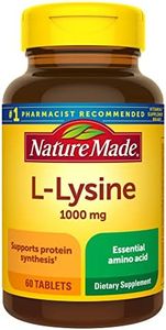 Nature Made Extra Strength L-Lysine 1000 mg Amino Acid, 60 Tablets (Packaging May Vary)