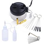 Poweka Airbrush Cleaning Set with 5 Cleaning Brushes, 5 Cleaning Needles, Reamer, Airbrush Cleaning Pot, Airbrush Cleaner, Dropper Bottles