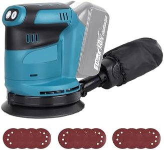 Brushless Orbital Sander Compatible with Makita 18V Battery, Cordless Random Orbital Sander with 12Pcs Sandpapers, 360°Rotating Sanding, for Sanding, Polishing Metal/Wood (Tool only,no Battery)