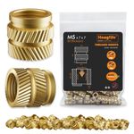 HANGLIFE Heat-Set Threaded Inserts, M5 Heat Set Insert for 3D Printing Components and Plastic Parts - Brass Metric Knurled Nuts (50 Pieces)