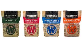 Western BBQ Smoking Wood Chips Variety Pack Bundle (4)- Apple, Mesquite, Hickory, and Cherry Flavors (Original Version)