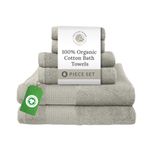 Delilah Home 100% Organic Bath Towels Set | Thick, Ultra-Soft, & Absorbent Turkish Cotton Towels | Uncompromising Quality/Durability | Eco-Friendly & Vegan (13x13, 16x30, 30x54) | Pack of 6, Natural