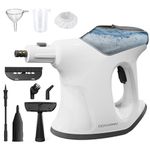 Goyappin Handheld Steam Cleaner Multi-Purpose Steamer with 9 Accessory Kit Portable Steamer Cleaning for Stain Removal, Carpet, Car, Floor, Bathroom, Mattress Cleaning (white)