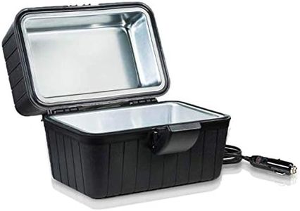 Zento Deals Heating Lunch Box – 12V Portable Mini Electric Warmer for Car Food - Perfect for Outdoors Travelling, Camping - Easy to Clean Insulated Lightweight (a-Black hard) (1pc - Black)