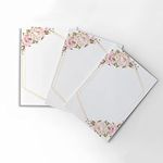 alterEgo (Pack of 15) - A4 Letter Stationery Paper for Writing Poems, Letters and Lyrics (with Complimentary Kraft Envelopes) (Design: Golden Wreath)