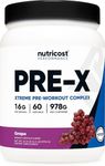 Nutricost Pre-X Xtreme Pre-Workout Complex Powder, Grape, 60 Servings, Vegetarian, Non-GMO and Gluten Free