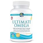 Nordic Naturals Ultimate Omega SoftGels - Omega-3 Supplement, Concentrated Fish Oil With More DHA and EPA, Supports Heart Health, Brain Development and Overall Wellness, Lemon, 60 Count