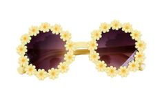 DC DECORIO- A UNIQUE PRODUCT RANGE Flower designed Round Polarized Sunglasses Suitable & trendy for boys n girls aged between 3-10 yrs (Yellow)