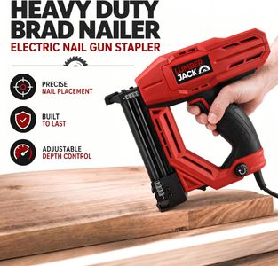 Lumberjack Electric Brad Nailer Stapler – Heavy Duty for Carpentry & Upholstery, Includes Staples & Nails