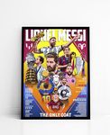 SINCE 7 STORE Wood Lionel Messi Legendary Career Framed Poster For Gifting/For Room Decor/For Football Fans (A4, Black)