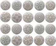 Jetwals Ceramic Drawer knobs for Dresser Wardrobe Cabinet cupboards Door knobs for Drawers Handle & Kitchen Cabinets Home Interior Decor Hardware (Pack of 30) (White Moms, 30)