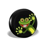 Funny Cartoon Frog Smile Spare Tire Cover Universal Fit for Jeep Wrangler Rv SUV Truck Travel Trailer and Many Vehicles 14" 15" 16" 17" Waterproof Dust-Proof Tire Wheel Protector