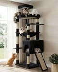 Heybly Heavy Duty Cat Tree, 163cm Tall Tower for Large Indoor Cats with Widened Structure, Cat Furniture with Big Platforms, Extra-Large Hammock, Sisal Scratching Posts & Board, Smoky Gray HCT027G