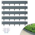 VEVOR Steel Landscape Edging, 5-Pack Steel Garden Edging Borders, 39" L x 3" H Strips, Hammer-in Edging Border, Bendable Metal Landscape Edging for Yard, Garden, Lawn, 3.15" Spike Height, Dark Gray