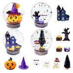 Halloween Snow Globe - 4 PCS Snowglobes with Cute Pumpkin, Ghost, Black Tree, Spider to DIY You Own Halloween Snowglobes for Halloween Celebration Parties, Halloween Festival Party Decoration