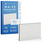 Medify Air MA-35 Genuine Replacement Filter | for Allergens, Wildfire Smoke, Dust, Odors, Pollen, Pet Dander | 3 in 1 with Pre-Filter, H13 HEPA, and Activated Carbon for 99.7% Removal | White 1-Pack