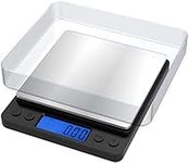 Ascher Electronic Portable Digital Weighing Scale with Back-lit LCD Display 500x0.01g Black