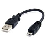 StarTech.com 6in Micro USB Cable - A to Micro B - USB to Micro B - USB 2.0 A Male to USB 2.0 Micro-B Male - 6-inches - Black (UUSBHAUB6IN)