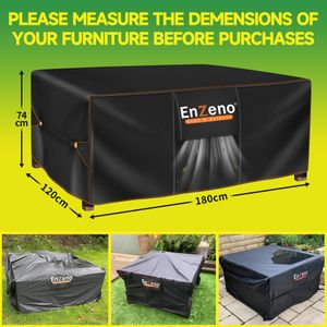 Enzeno Waterproof Garden Furniture Cover – 420D Heavy Duty Oxford, 180x120x74cm