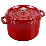 Staub Cast Iron Cocotte, 5qt, Cherry, RED, 12502406