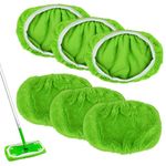 Mops Cloths Reusable Microfiber, Cleaning Mop Refil Compatible with Swiffer Sweeper Washable Mop Replacement Heads Coral Fleece 6 Peces