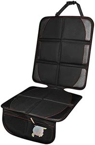 Skyour Car Seat Protector Waterproof Foldable Baby Child Car Leather Seat Protector Cover with Thickest Padding&Non Slip Backing Mesh Storage Pockets for SUV Sedan Seats (1pcs Black)