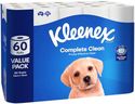 Kleenex Complete Clean Toilet Paper 60 Count (1x60 Rolls) - Packaging May Vary