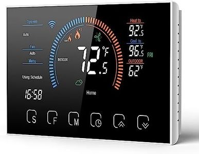 Smart Thermostat for Home, WiFi Programmable Digital Thermostat for Heat Pump, Energy Saving, C-Wire Adapter Included, DIY Install, Voice Control, A-Black