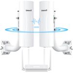 UeeVii Gigabit Wireless Bridge & AX3000 WiFi 6 Router, 5.8G 3KM Point to Point WiFi Bridge Outdoor,with Bracket Mounts,14dBi High-Gain Antenna,Waterproof,Extend Network to Shop/Barn/Garage(CPE688KIT)
