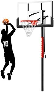 GX9 In-Ground Basketball Hoops 7-10ft Adjustable with Crank, Outdoor Inground Basketball Goal System with 45 Inch Shatterproof Backboard