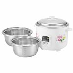 Faber 1.8L Rice Cooker|700watts|2 Stainless Steel Pot|Cool&Warm Mode|Floral White Finish| 2yrs Warranty on Product & 5yrs on Heating Element|Cool Touch Handle|LED Indicators|FRC Sydney 1.8 SS2