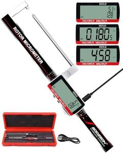 GODESON Brake Rotor Gauge, Rechargeable Digital Caliper 3.25-Inch ±0.03mm Accuracy, Stainless Steel Body, Large LCD Display with Hold, mm/inch/F Units, IP54, Measures Discs Without Removing Wheels