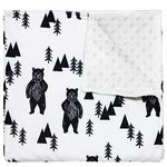 Bear Baby Blankets, Minky Toddler Blanket for Boys Girls, Dotted Backing, Double Layer, Crib Receiving Blanket, for Nursery/Stroller/Toddler Bed/Carseat, 30 x 40 Inch