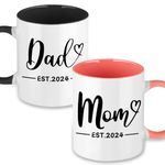 Gifts for Mom and Dad - New Parents Gifts for Couples - Expecting Parents to Be Unique Gifts - Pregnancy Anniversary Wedding Birthday Christmas Gifts for Parents - Mom and Dad Coffee Mug Set 11.8oz