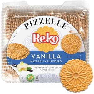 Reko Pizzelle Authentic Italian Style Waffle Cookie, Vanilla, 20 Ounce