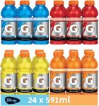 Gatorade Variety Sports Drink, 591mL Bottles, 24 Pack 4 Flavors, Imported from Canada