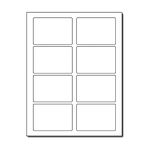 Adhesive Name Tag Stickers, 8 Labels per Sheet, 3 3/8" x 2 1/3" - 25 Sheets / 200 Labels - White Matte Finish Printable Badges for Inkjet/Laser Printers