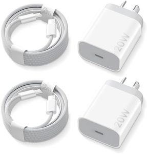 20W iPhone 16 15 Charger Fast Charging, Original Type C Chargers USB C Charger Block for iPhone 16 Chargers with 2 Pack 6FT Cable for iPhone 16e/16 Plus/16 Pro/16 Pro Max/iPhone 15/iPad Pro