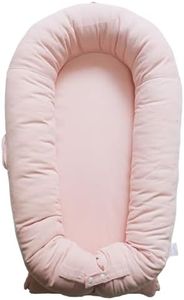 CooCooBaby Deluxe Infant Lounger, Baby Nest Cover for Baby Girls & Boys, Newborn Essentials for Baby 0-12 Months, 100% Cotton, Co Sleeper Portable Travel Bed (Corduroy Cotton, Mistyrose)