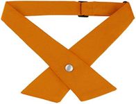 uxcell Men's Adjustable School Uniform Solid Color Button Neck Criss-Cross Bowtie Orange One Size