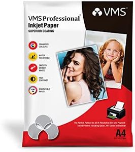 VMS Professional 220 GSM A4 Double Side Glossy Photo Paper – Waterproof, Pack of 20 sheets, Compatible with all Inkjet Printers