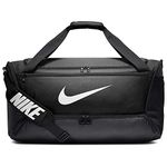 Nike Brasilia Training Medium Duffle Bag, Black/Black/White, Medium, Nike Brasilia Medium Duffel - 9.0