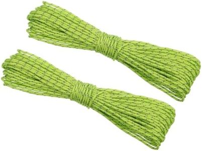 PATIKIL 65 Feet Reflective Guyline Camping Paracord, 2Pcs 2mm Tent Cord Guyline Rope Nylon Paracord Rope for Camping Tent Tarp Hiking, Fluorescent Green (20M)