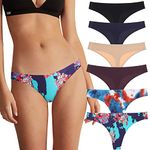 Aijolen Seamless Underwear Printed Women G-Strings & Thongs Panties Tagless 6 Pack