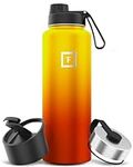 IRON °FLASK Sports Water Bottle, 3 Lids (Spout Lid), Vacuum Insulated Stainless Steel, Hot & Cold [Fire] [1180 ml]