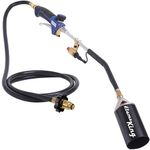 Flame King Propane Torch Kit Heavy Duty Weed Burner, 340,000 BTU with Piezo Igniter (Self Igniting), with 6 ft Hose Regulator Assembly